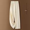 Elegant Gray High-Waisted Wide-Leg Pants for Women - Autumn 2025 Collection, Loose Fit, Floor-Length Casual Straight-Leg Design