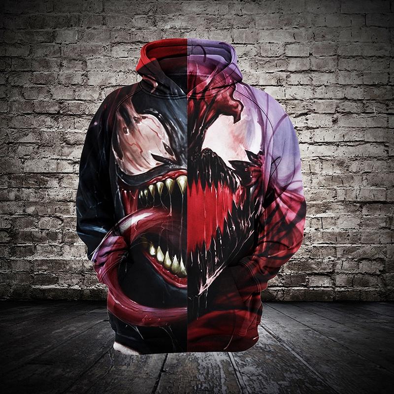 Trendige 2018 Mode Damen/Herren Spinnengift 3D Druck Lässige Hoodies Sweatshirt Jacke Für Stilvollen Komfort