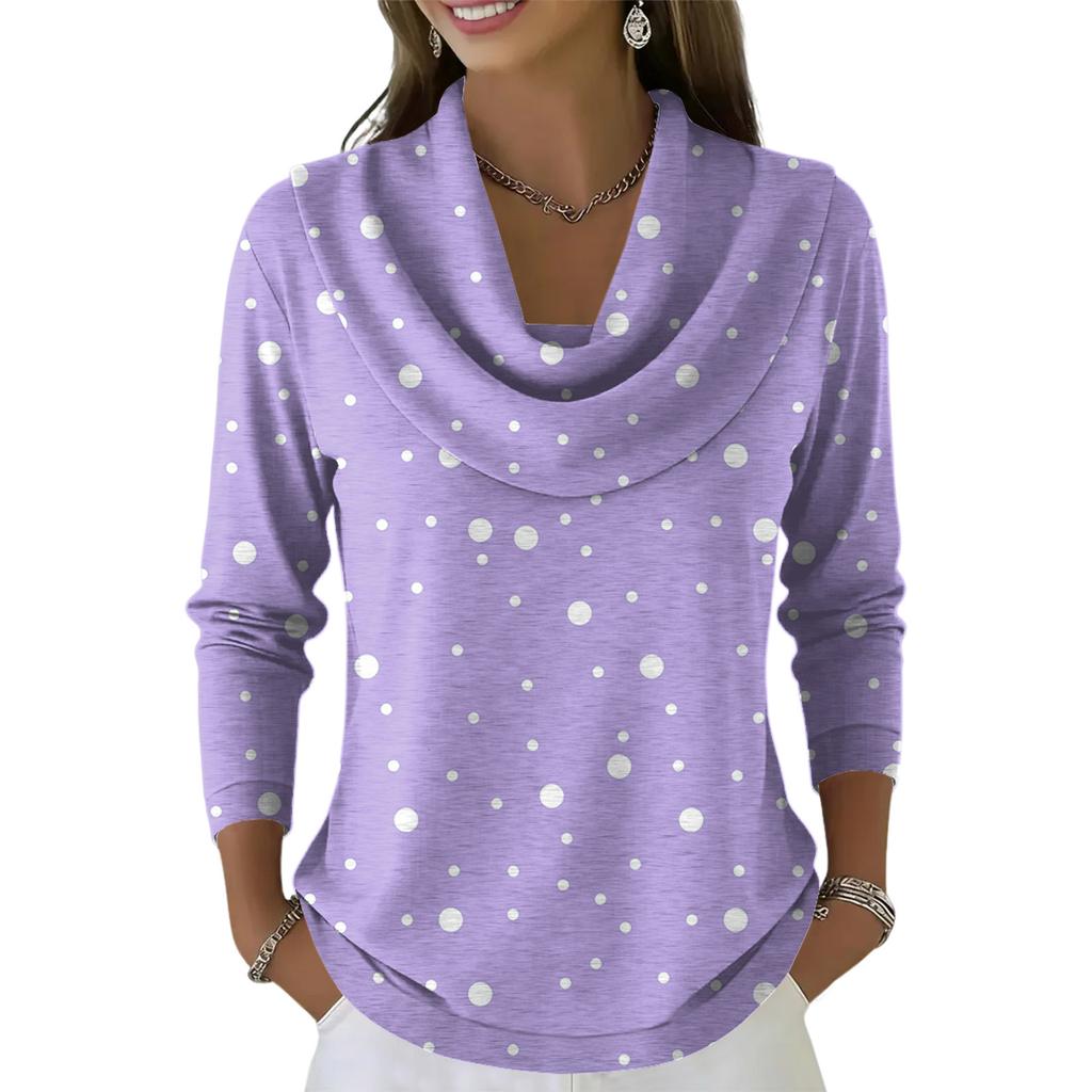 Women's Casual And Fashionable Round Neck Long Sleeved Printed Top Sweater