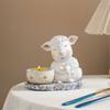 Handcrafted Cartoon Sheep Candle Holder Resins Lamb Tealight Stand Holiday Centerpieces Candlestick For Mantels Decors