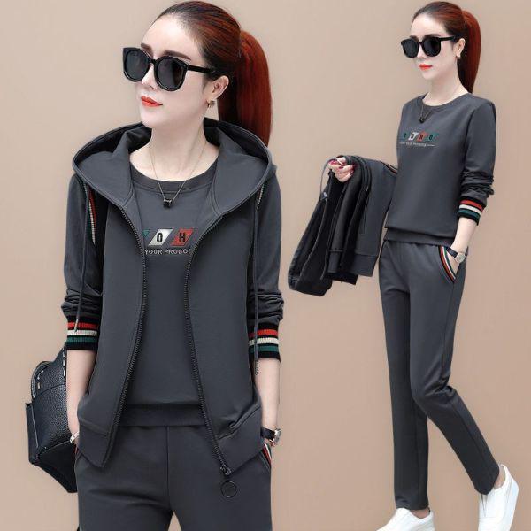 

Women s Stylish 3-Piece Tracksuit Set - Spring/Autumn 2025 Fashionable Casual Sweatshirt 2XL