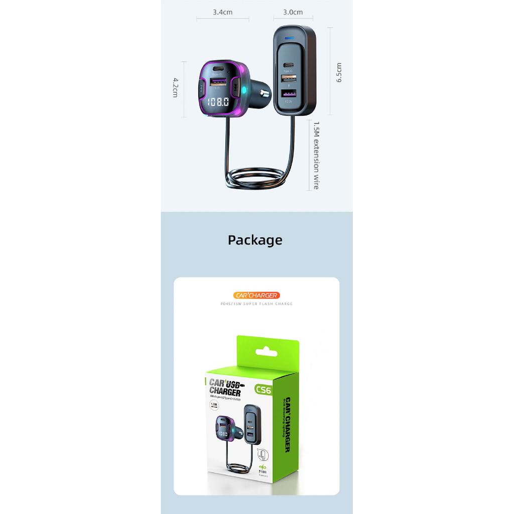 Bluetooth 5.3 FM Transmitter Handsfree Car Radio Modulator MP3 Player With USB Super Quick Charge Adapter for Car Accessories