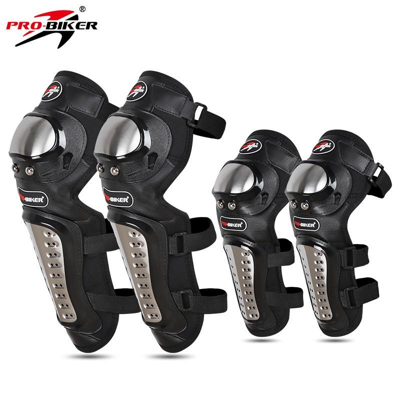 Stainless Steel Motorcycle Knee Elbow Guards Set Off-Road Racing Riding Protection Adult Men