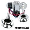12V/24V 110dB Dual Trumpets Car Air Horn Set For Motorcycle Boat Truck Super Loud Electric Speaker with Wires and Relay