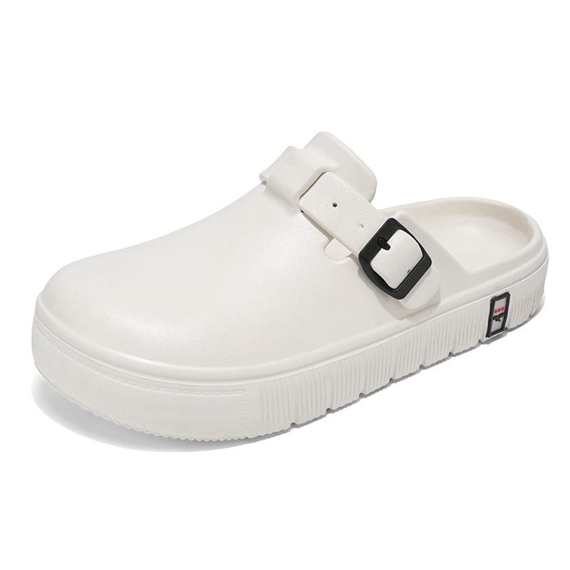 

Баотоу тапочки мужские модные трендовые тапочки для дома, мягкая подошва, нескользящие, повседневные, сандалии медсестры мужские 44/45 белый