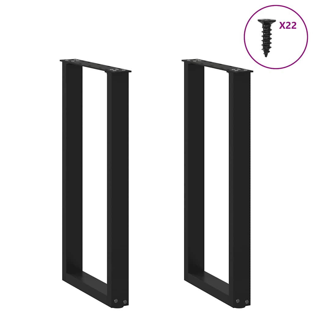 Coffee Table Legs, 2 Pcs., Black, 38X(72-73) Cm, Steel