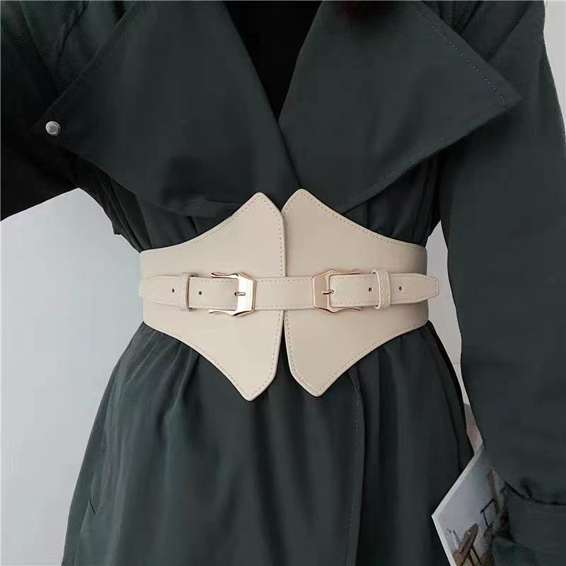 Versatile Women's Wide Elastic Waist Belt, Leather Waistband for Coats & Shirts – Four Seasons Style