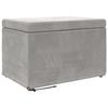 Stool Light Grey 61 X 41 X 40 Cm Velvet and Engineered Wood