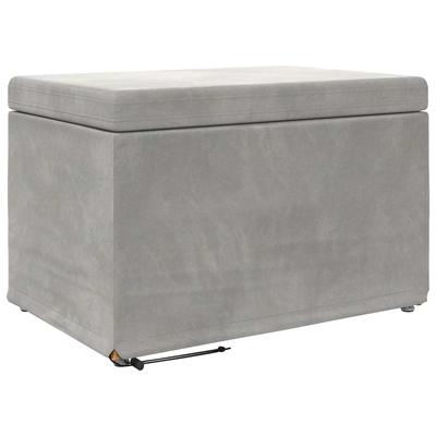 Stool Light Grey 61 X 41 X 40 Cm Velvet and Engineered Wood