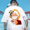 Mens Tshirt Japanese Animation ONE PIECE Shortsleeved Summer Women Tops Printed Cotton Loose Ruffian Handsome College Style