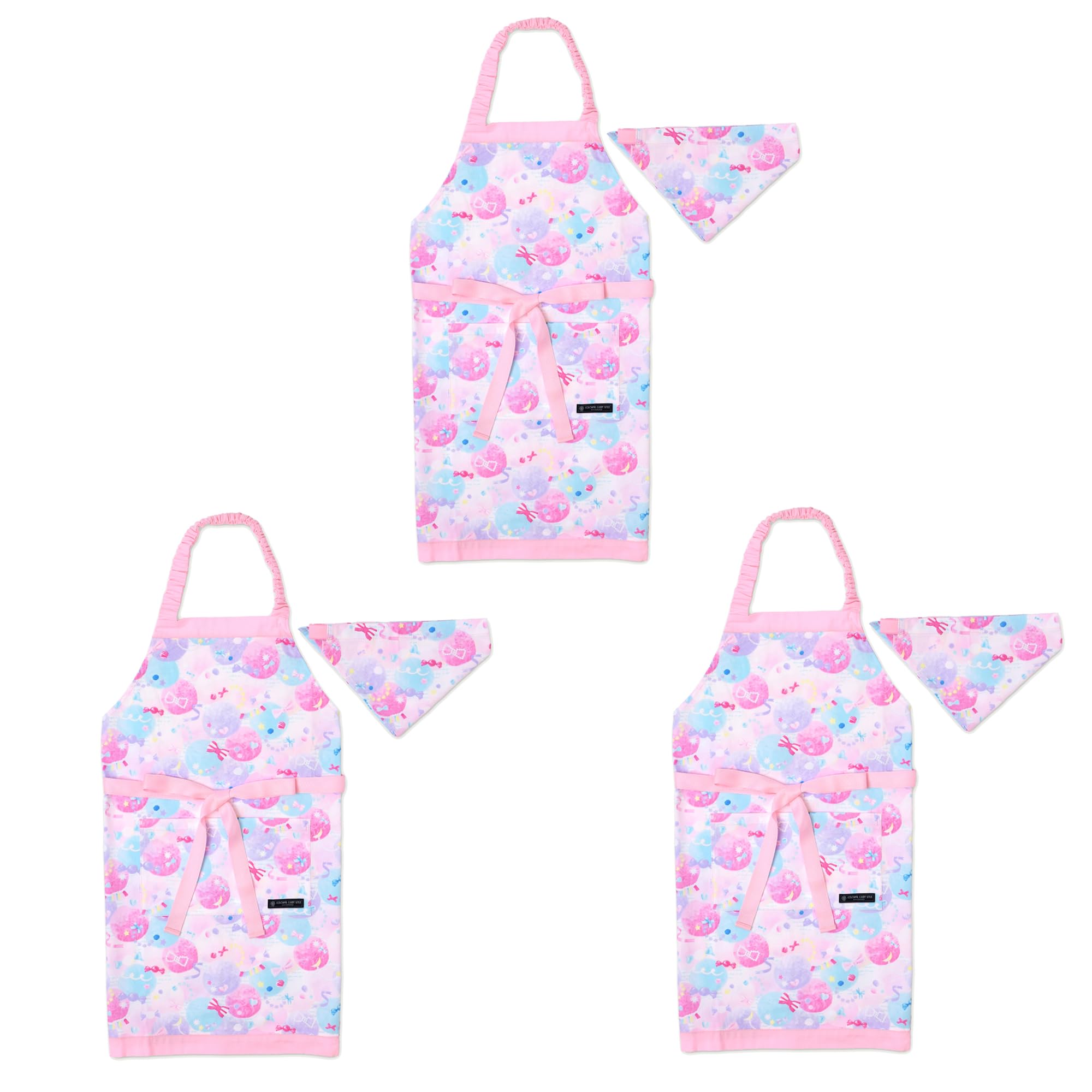 

ЯРКИЙ КОНФЕТНЫЙ СТИЛЬ Детский фартук Пушистый и милый конфетный поп-набор Милый детский фартук для девочек Набор треугольного шарфа Эластичный детский фартук Стильный для малышей Начальная школа