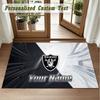 Crystal Velvet Square Rug Custom NameLas Vegas Raiders Pattern Non Slip Home Floor Decor Rug