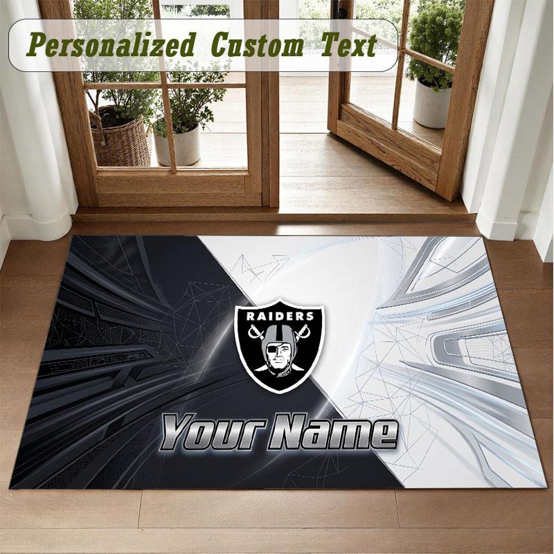 Crystal Velvet Square Rug Custom NameLas Vegas Raiders Pattern Non Slip Home Floor Decor Rug