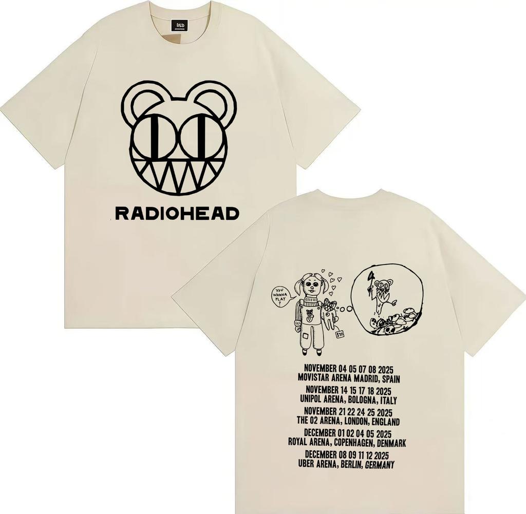 Radiohead Tour 2025 Merch Fashion T Shirts Mens Womens Aesthetic Short Sleeves Harajuku Oversized Cotton Casual Tees Streetwear