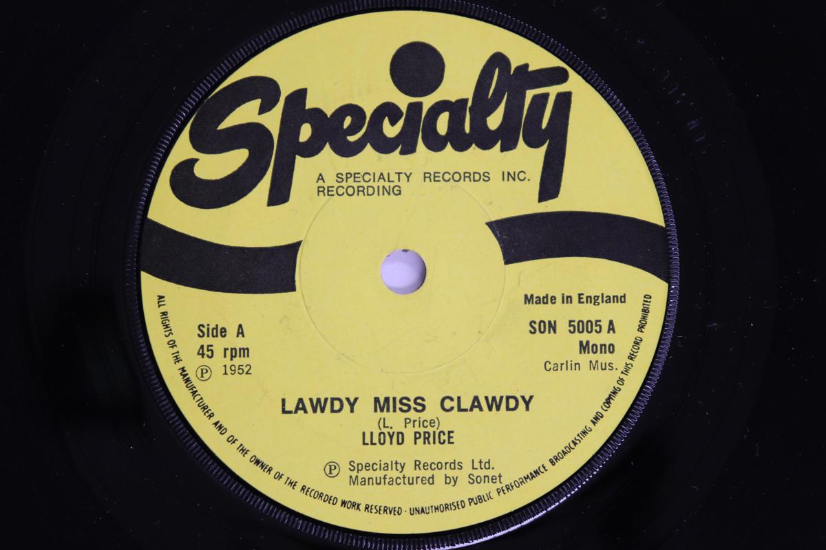 

7inch Record LLOYD PRICE - Lawdy Miss Clawdy SON5005 SPECIALTY 1973 UK Rock Used