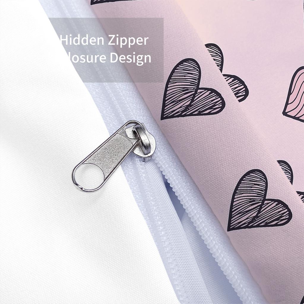 3pcs Pink Love Printed Coreless Product Set for Bedrooms, Dormitories, Multiple Sizes, Soft and Comfortable, Machine Washable