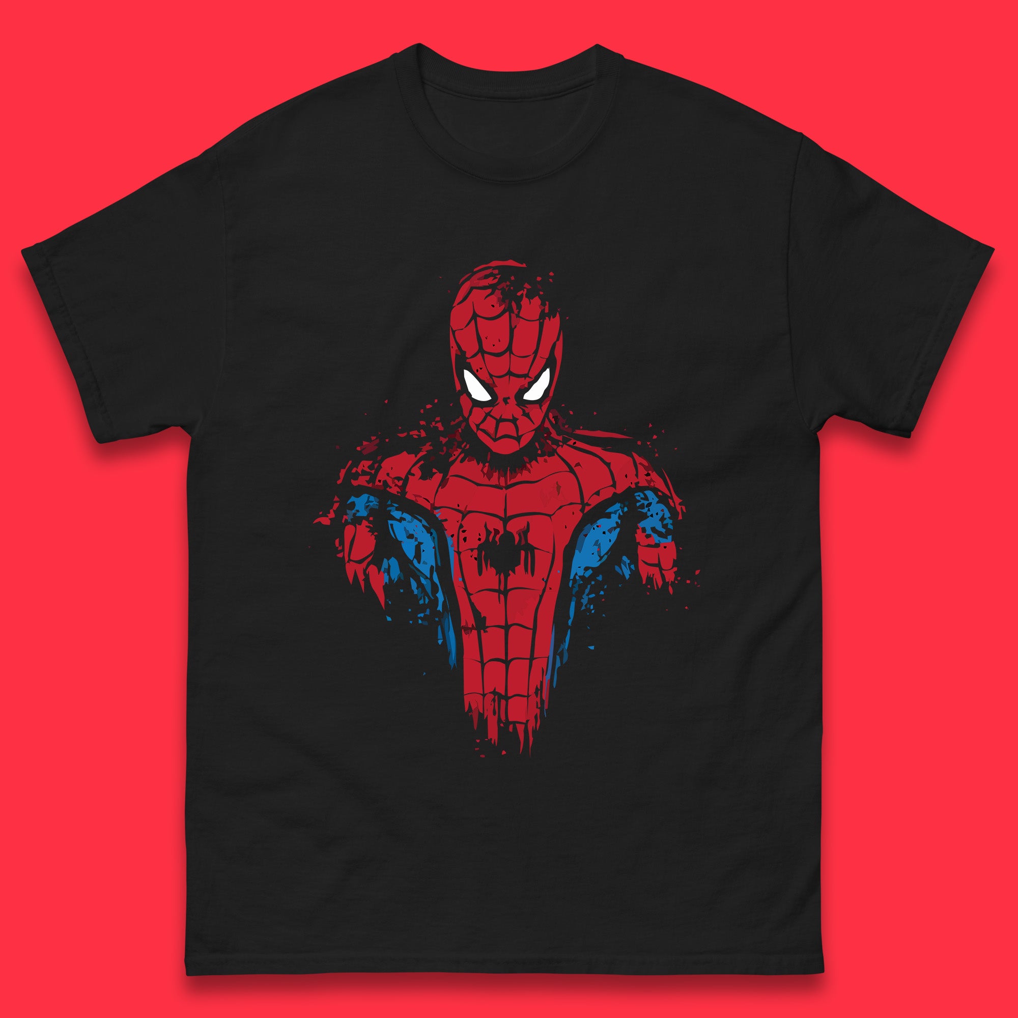 Spider-Man Distressed Portrait Marvel Comics Character Superhero Marvel Avengers Spiderman  Mens Tee Top M