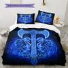 Viking battle axe  Pattern Bedding Quilt Set Quilt Cover Pillowcase Home Decoration  Gift (1 * duvet cover + 2 * pillowcase, without core)