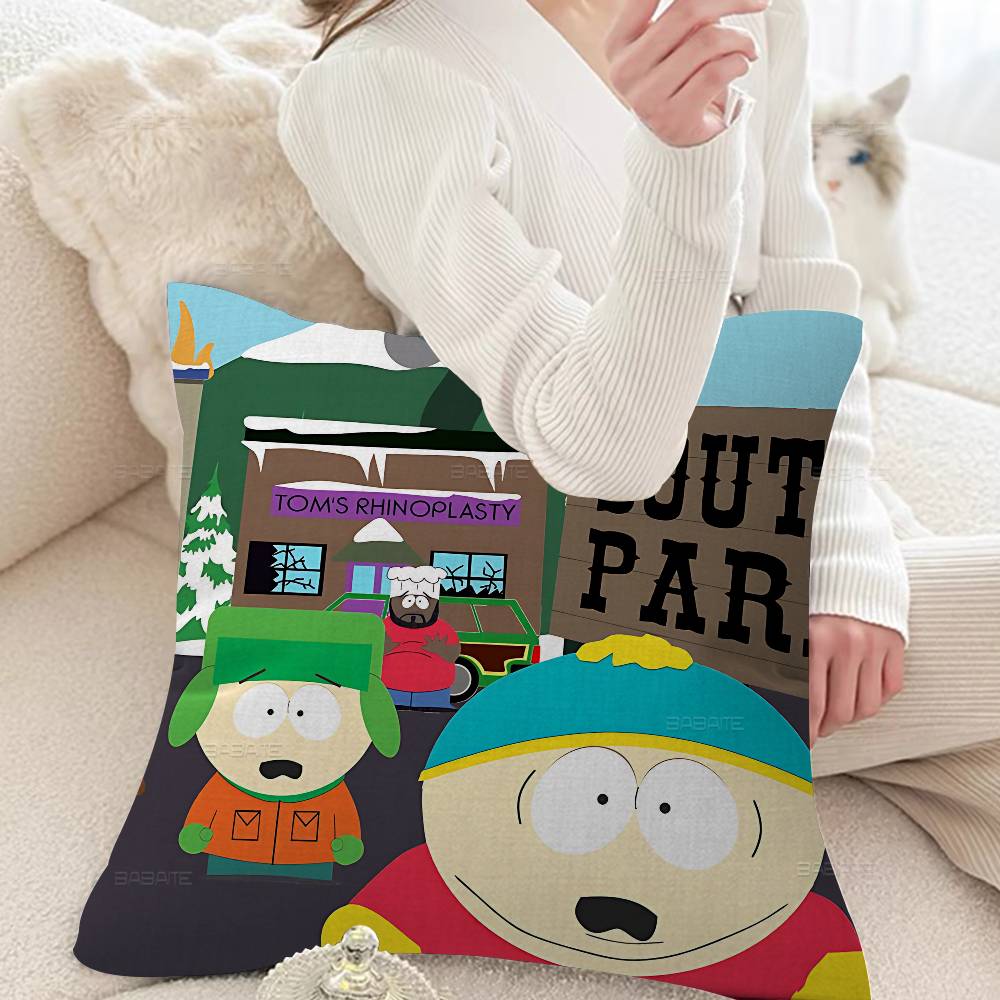 Cartoon S-South Cute P-Park Cushion Cover Pillowcase Upholstery Sofa Throw Pillow Home Decor Pillowcas