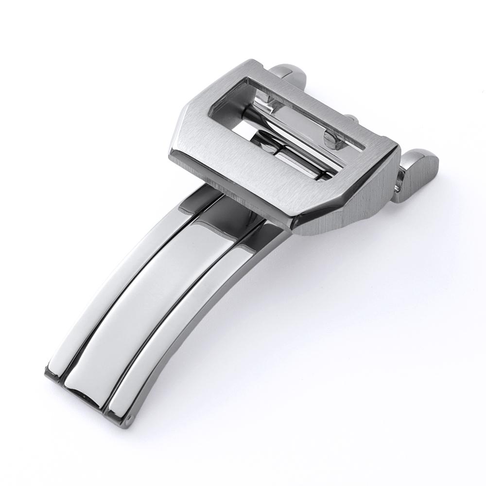 

316L Stainless Steel 18mm Deployment Buckle for IWC Pilot Mark Portugieser Rose Gold Rubber Leather Watchband Folding Clasp срібний