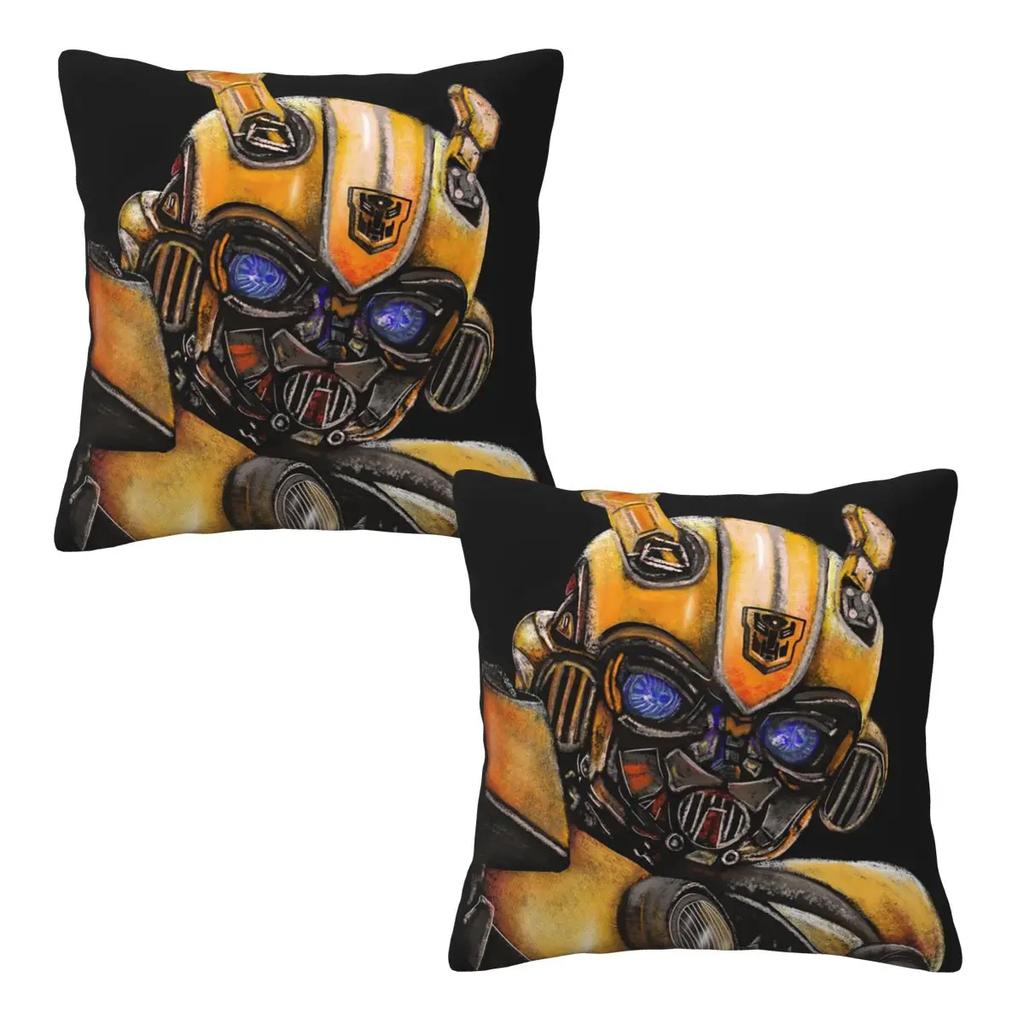 Bumblebee Transformer, The Best Transformer 2 Pcs Square Pillowcase Pillow Cover Cushion Decor Comfort Throw Pillow For Home Car