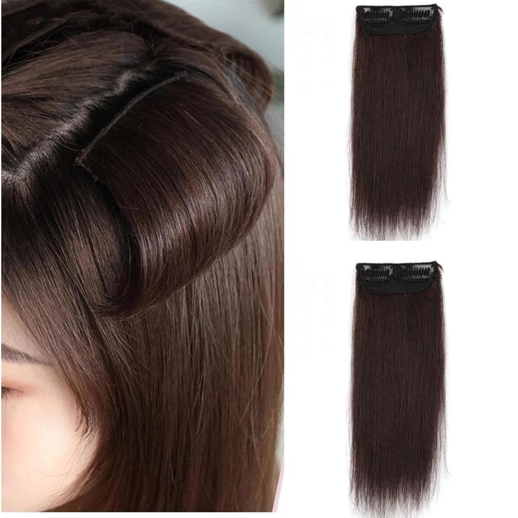 Additional Invisible and Seamless Synthetic Hair Extensions On Both Sides of the Head