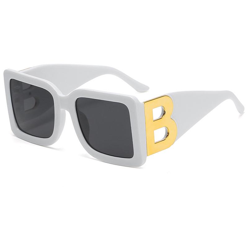 European & American Retro B Sunglasses: Large Frame Square Men's Trendy Personality Sunglasses