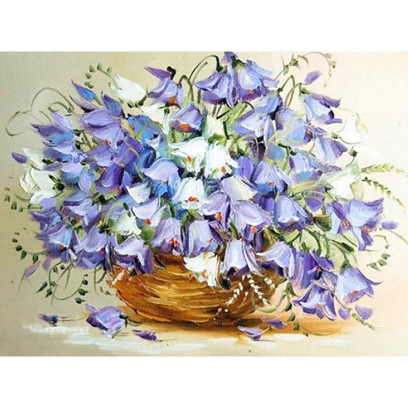 5D DIY Diamantmaleri Daisy Diamantbroderi Blomsterlandskap Korssting Hel Rund Drill Hjemmeinnredning Manuell Kunstgave