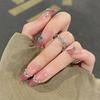 Glossy Press On Nail No Fading Sturdy Material Nail Easy To Wear for Women and Girl Party Activity