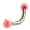 Les Trésors De Lily [C4909] - 'Tecno' Pink Green Arch Piercing
