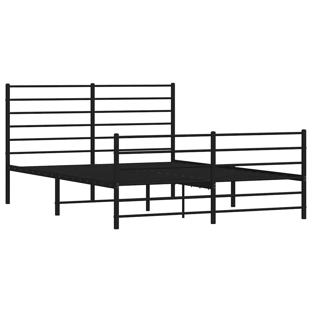 Metal Bed Frame without Mattress Black 160x200 cm