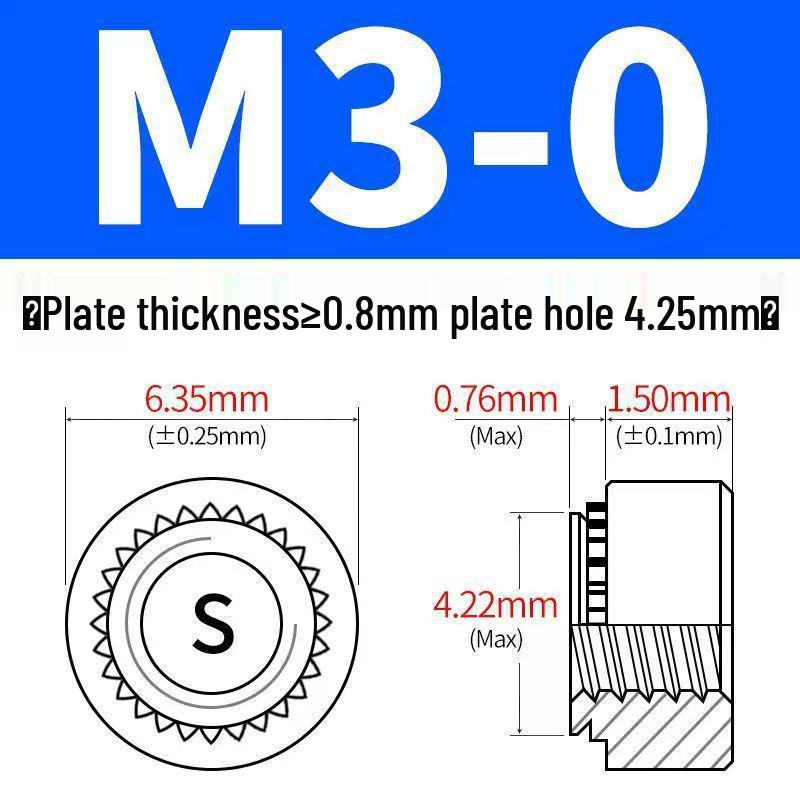Verzinkte selbstsichernde Muttern, unverlierbare Muttern M3-M12, Einbaumuttern und Einpressmuttern