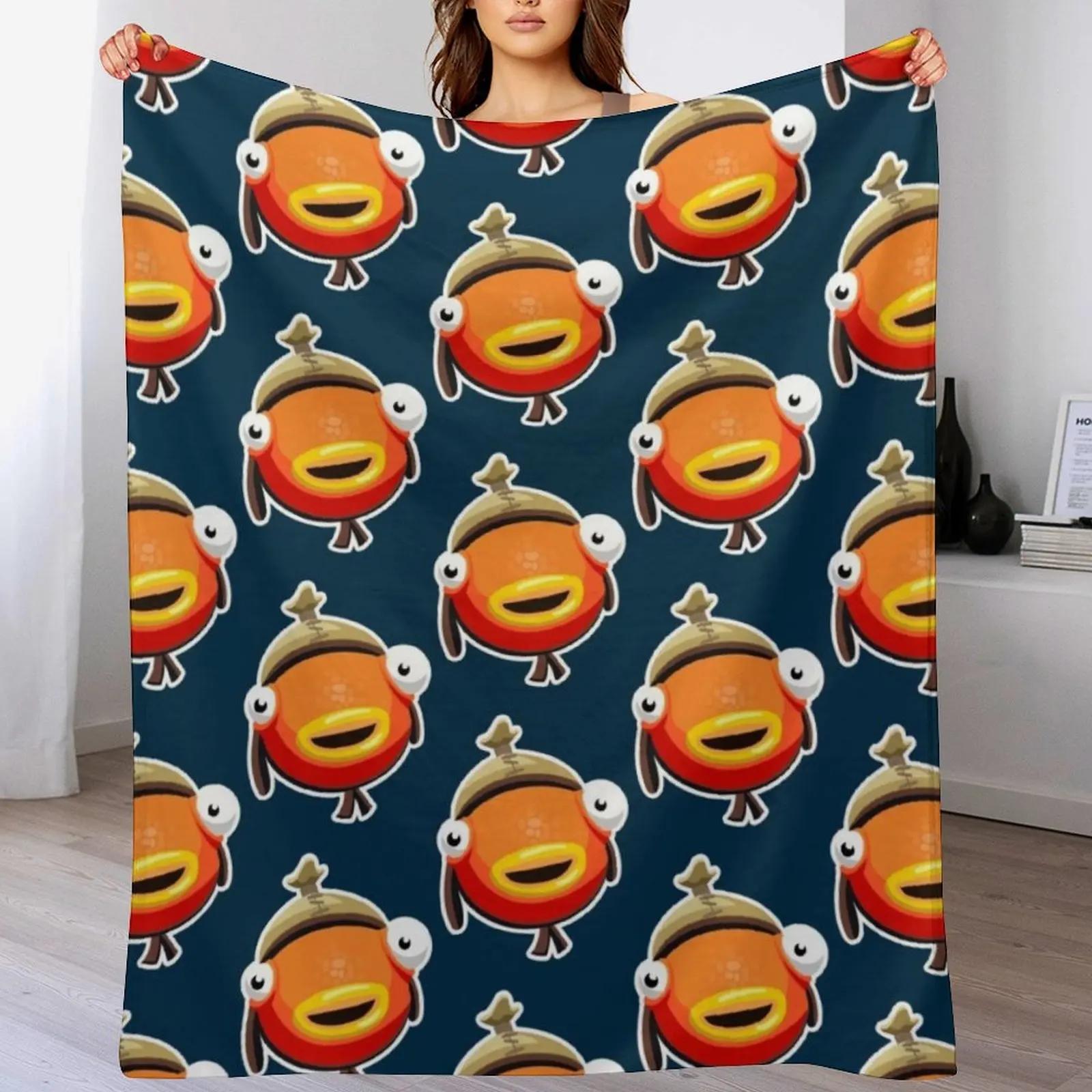 fishstick Throw Blanket Wrinkle Resistant Lightweight Blanket Size: 75*100cm, Weight: 230 GSM