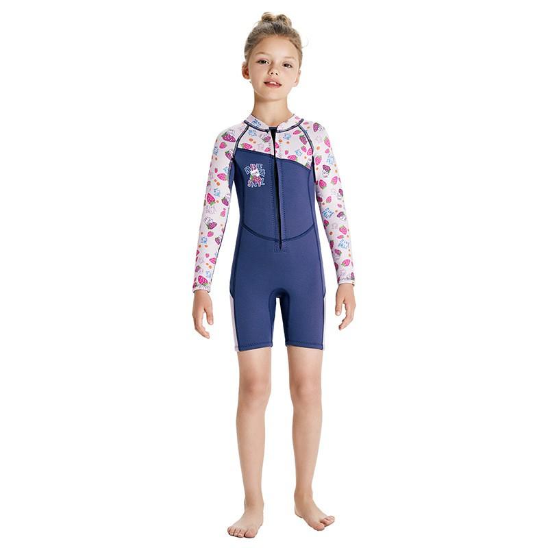 Children's Diving Suit 2.5MM One-piece Long Sleeve Shorts Women Snorkeling Surfing Warm Jellyfish Swimming