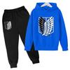 Japanese Manga Children Spring And Autumn Hoodie Pants Two Piece Suit Boys And Girls Outdoor Sports Set Kid Casual Pullover Coat