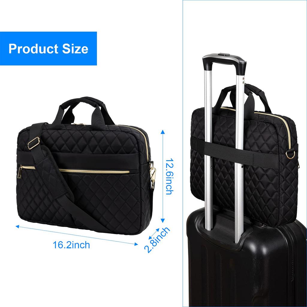 Elegante Dames Laptop Draagtas – 15.6" Waterdichte Zakelijke Schoudertas & Aktetas met Multi-Pocket Organizer
