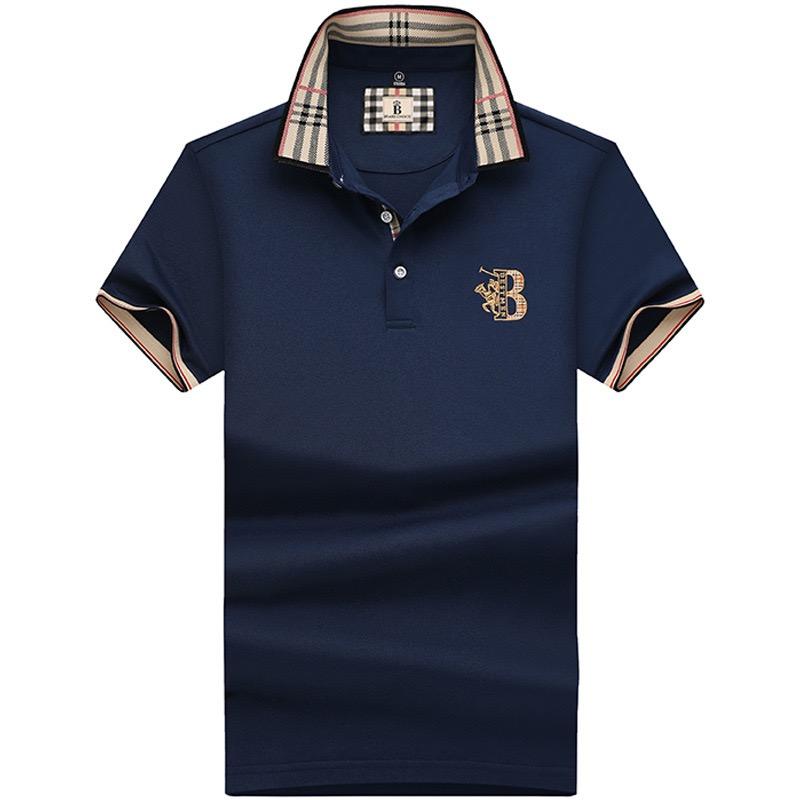 TrendHub Embroidered Men's Pure Cotton Premium Polo Shirt New Style Business Leisure Breathable Men's Flip Collar T-shirt