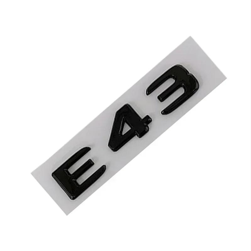 1pc 3D ABS Black Chrome Letters Car Sticker Rear Trunk Emblem Badge E43 E53 E63 Logo For AMG E Class W213 W212 Accessories