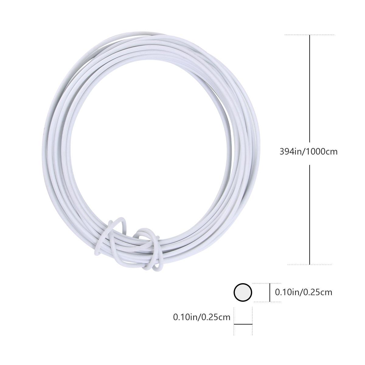 

10M Flexible Iron Wire Roll 2.5mm Black Plastic Coated Garden Tie for Climbing Plants Vine Support DIY Crafts Fastening Wrapping білий