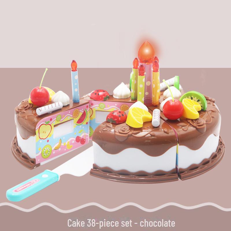 Kids' Cake and Fruit Cutting Playset - Fun Kitchen Toys for 3-Year-Olds