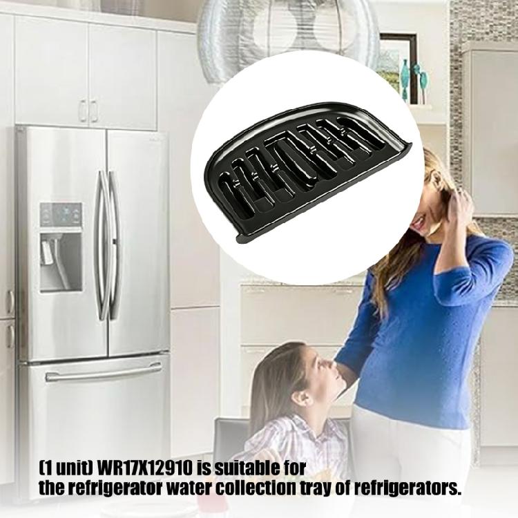 Removable Refrigerator Dispenser Collection Tray, Plastic Replacement Tray with Slotted Top for Kitchen Water or Ice Use and Daily Cleanup