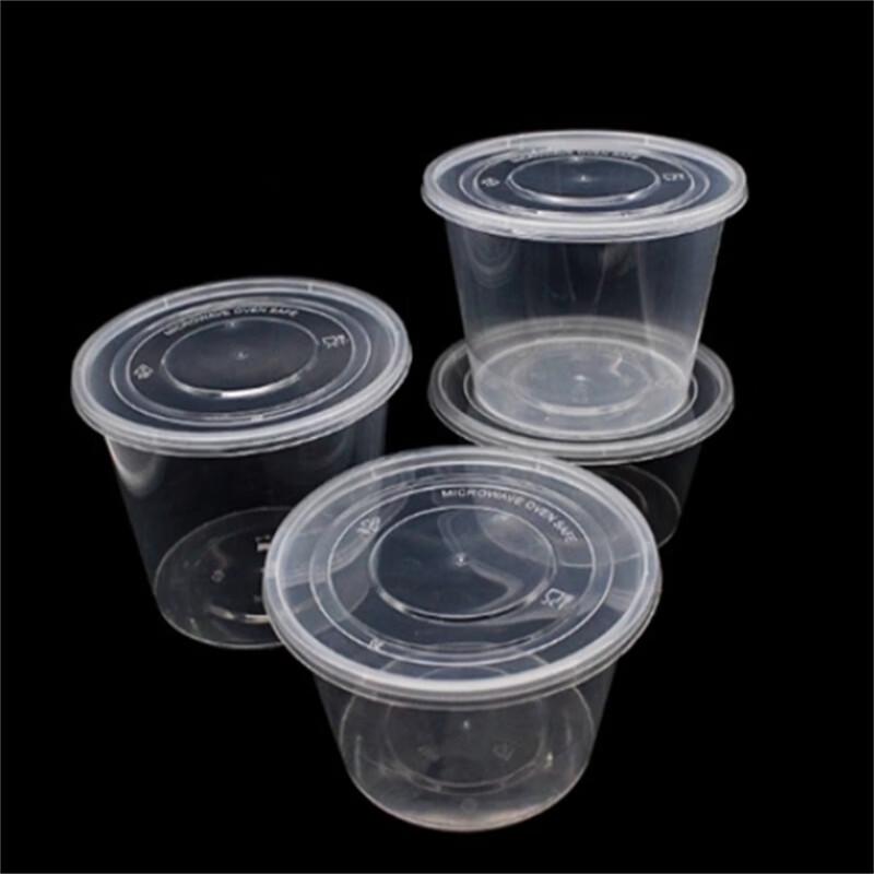 Disposable Round Transparent Food Containers with Lids
