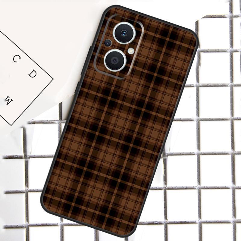 Brown Plaid Phone Case For OPPO Reno 13F 13 12 11 14 F 10 Pro 8T 7 8 Lite OPPO Find X9 X6 X5 X8 Pro Cover