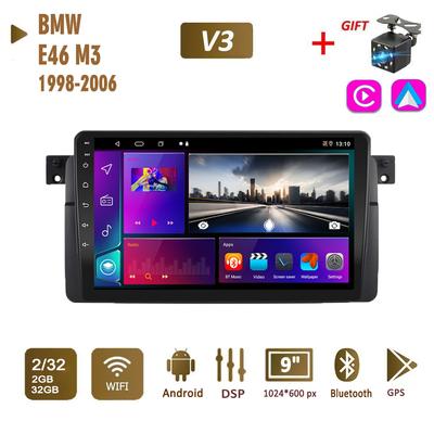 2Din Android Autoradio für BMW E46 M3 318i 320i 325i 1998-2006 Multimedia Carplay Auto WIFI Kopfeinheit Stereo-Navigation 2+32GB