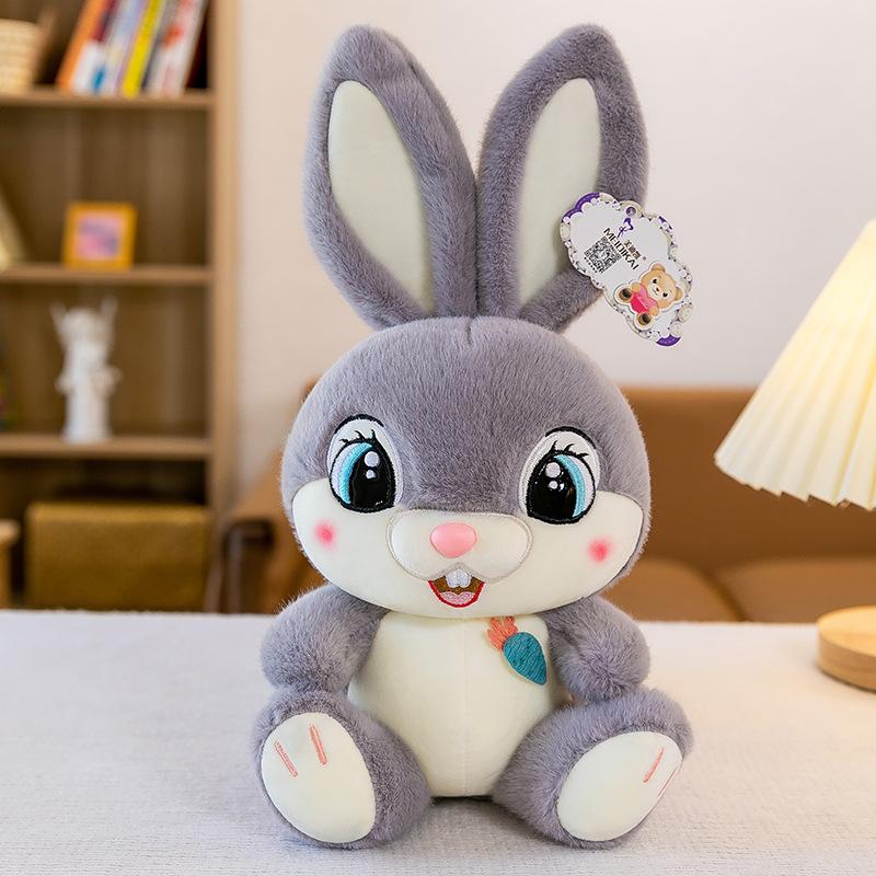 Long Ears Sweet Rabbit Plush Toys Grinning Rabbit Pillow Office Companion Doll Home Decoration
