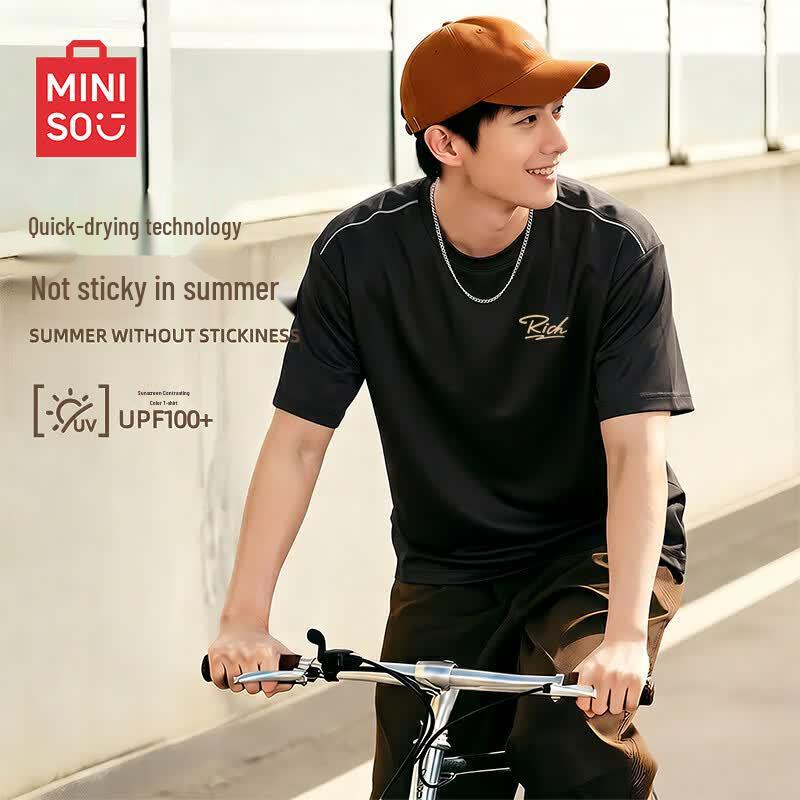 MINISO Men s Outdoor Sport Quick-Dry Loose Fit T-Shirt XL