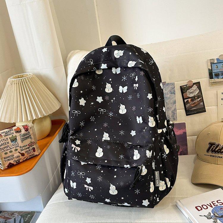2026 New Ins Style Fresh Girl Backpack Nyl Material Waterproof Travel School Bag for Middle School Girls Cute Floral Print