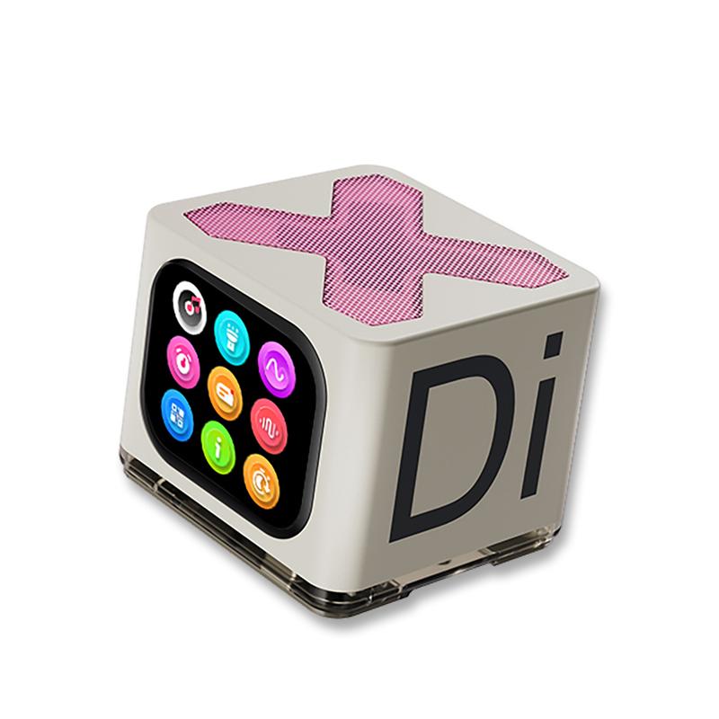 

Digital Alarm Clock Portable Bluetooth Speaker Touch Screen Metal Design Rechargeable Mini Speaker for Home Office Car Travel білий