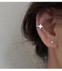S925 Sterling Silver Four-Pointed Star Ear Cuff - No Piercing Women's Earrings, Simple Design, Summer Cartilage Clip