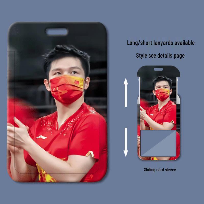 Fan Zhendong Plastic Sliding Card Holder for Student ID, Meal, Name Badge, Bus Pass, or Work Permit